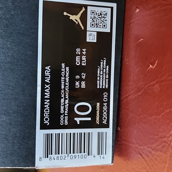 🥳❤️‍🔥HP❤️‍🔥🥳 NIB Jordan: Max Aura, Cool Gray, Gray/White/Clear, Men's 10 - Picture 10 of 11